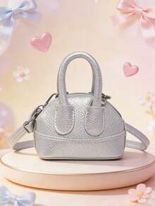 1pc This Fashionable And Cute Mini Shell Handbag Has A Unique Design, Suitable For Various Occasions. Multifunctional And Practical, It Is Very Suitable For Outdoor Activities, Recreation, Commuting To Work, Etc., And Is A Perfect Gift For Teenagers. - Lychee Pattern Handbag - View 13