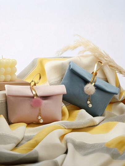 1个奢华天鹅绒貂皮礼品袋，适用于婚礼；便携式纸盒，可装糖果和礼物，适用于周年纪念派对；配有木环和丝带迷你包装袋；小礼品袋；婚礼纪念品；派对装饰