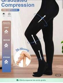 Medias de compresión moderada de 20-30 mmHg para mujeres, transpirables y suaves, leggings sexy de cintura alta, cómodos - Multicolor - Ver 8