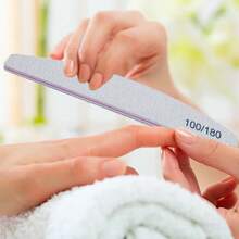 10 件装专业半月形指甲锉，180/240 目，美甲用品，美甲工具，美甲艺术工具，指甲，美甲工具（用于修整）。 - 灰色 - 查看 6