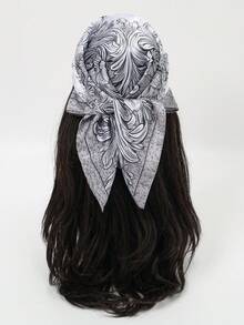 1pc Lightweight French Luxury Printed Bandana Scarf, Fashion Neckerchief - Multicolor - View 3