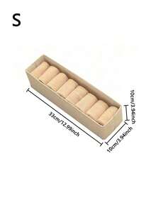 1/2pcs Beige Fabric Collapsible Undergarment Storage Box, Oxfod Cloth Drawer Style Clothes Organizer Box, Household Clothing Shelves Storage For Jeans, Sweaters - Beige - View 10