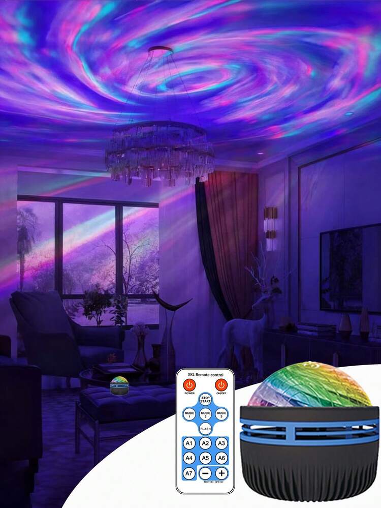 [Aurora Projector] Aurora Projector, Aurora LED Galaxy Starry Sky Night Light | Suitable For Bedroom, Home Theater Decor, Christmas, Halloween, Wedding, Party Holiday Gifts | Compatible With Power Bank, Adapter (No Battery, Includes Electronic Products) - Multi-color light - View 9