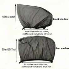 2/4 piezas Cortina de malla para ventana de coche, protección solar, anti-mosquitos, protección UV, alta elasticidad, fácil instalación, accesorios para automóvil - A - Ver 4