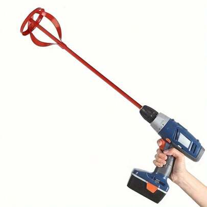 1 pieza Accesorio mezclador de pintura de yeso con eje hexagonal, paleta de agitación para taladro eléctrico, herramienta multifuncional para revolver relleno, cemento y mortero