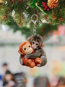 Monkey Statue Keychain,Purse Accessories Charm, Elegant Car Ornament, Backpack Charms, Purse Pendant, Lightweight And Versatile, , Travel Accessories, Beach Party Decor, Everyday Fashion Accessories, Perfect Gift For Easter, Mother'S Day, Independence Day, Wedding, Graduation Season - Multicolor - View 10