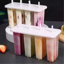 1pc Ice Cream Making Mold, 4-Grid Popsicle Mold, Reusable DIY Homemade Popsicle Maker, Kitchen Tool - Multicolor - View 3