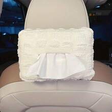 Hộp đựng khăn giấy ô tô, hộp hút chân không ô tô, hộp tựa tay, hộp che nắng, hộp treo ghế, dễ thương, tối giản, túi giấy cao cấp - Hộp khăn giấy hình hoa Puff - Xem 6