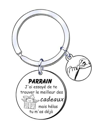 教父礼物钥匙扣，教父生日礼物，休闲派对可爱街头优雅锌合金派对