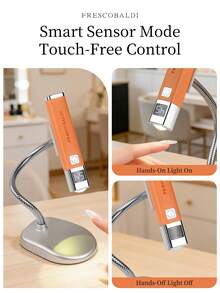 花蝶AI感应美甲光疗灯一体机，UV LED美甲灯，适用于指甲油凝胶，可充电 - 橘色 - 查看 7