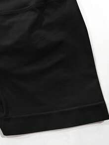 Y2K风格多巴胺短裤，采用超弹力面料，塑形提臀收腹。90%优质尼龙，10%弹性氨纶。时尚百搭，适合日常穿着、运动、健身和瑜伽。大码高腰收腹黑色短裤 - 隐藏式提臀设计，紧身剪裁。 - 黑色 - 查看 8