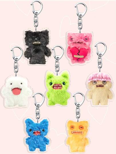 1/7pcs Cute Cartoon Funny Monster Acrylic Keychain, Suitable Luggage, For Backpacks, Bag Pendants, Lanyards, And Keychains. Perfect Gifts For Boyfriends, Girlfriends, Family Members, Doctors, Nurses,Fan And Can Also Be Used As Phone Decorations, DIY Decor, Creative Gift, Birthday Gift