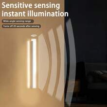 1 pièce Barre lumineuse à détecteur de mouvement LED, détection à 120°, blanc froid/blanc chaud, adsorption magnétique sans perçage, chargement Type-C 300 mAh, lumière pour armoire, couloir, 10/20/30/50 cm - Bande lumineuse à détecteur de mouvement - Voir 5