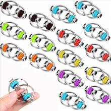 1/2/5pcs Stress Relief Chain, Anti-Pressure Keychain, Rotating Disc, Flip Chain, Office Desk Pressure Relief Toy, Birthday Party Small Gift - Multicolor - View 2