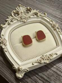 1 Pair Classic Geometric Stud Earrings, Versatile Fashion Jewelry - Multicolor - View 4