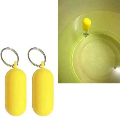 5 piezas BRAVECOW Llaveros flotantes de amarilla en forma ovalada de 268x098in, accesorio de deporte acuático para barcos, surf, remo, pesca y deportes al aire libre