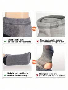 6 paires de chaussettes de sport antidérapantes pour la cheville et mi-mollet, chaussettes bateau confortables, design antidérapant, chaussettes courtes unisexes décontractées - Multicolore - Voir 5