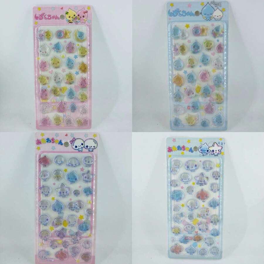 Popular 3D Solid Crystal Epoxy Resin Cartoon Star Water Drop Stickers, Retro Style - Multicolor - View 1