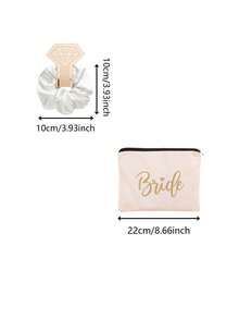 Bộ quà tặng 14 món cho tiệc cưới - Túi trang điểm cho cô dâu và phù dâu kèm cọ satin, dây buộc tóc, quà tặng cho khách dự tiệc cưới, chuẩn bị cho ngày cưới. - A - Xem 4