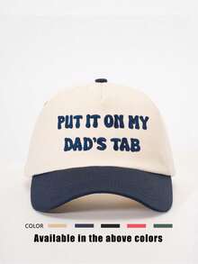 1顶户外刺绣“Put It On My Dad's Tab”撞色棒球帽，可调节防晒休闲帽，适合春秋季旅行，多功能男士遮阳帽，Y2K风格，适合年轻人，夏季、海滩、度假 - 棒球帽 - 查看 10