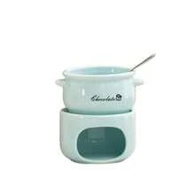 Bộ 1 nồi nấu chảy sô cô la bằng gốm, bộ nồi lẩu mini bằng gốm (không bao gồm nến) - Cốc mini dùng để làm tan chảy sô cô la, sốt phô mai và kẹo - Bộ dụng cụ tiệc tráng miệng nhỏ gọn, lý tưởng cho buổi hẹn hò, đám cưới, tiệc sinh nhật và quà tặng ngày Valentine - Dễ dàng vệ sinh - Nhiều màu - Xem 9
