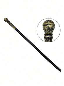 1件万圣节角色扮演权杖道具，埃及法老蛇头权杖，国王权杖，巫师魔杖 - 黑色 - 查看 13