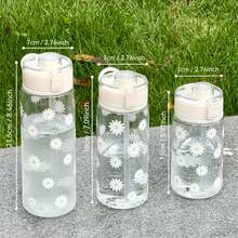 HILAKE Daisy Bounce Cap 塑料水瓶 - 400ml、600ml、800ml | 耐用便携果汁瓶，带盖和吸管 - 生日、情人节、圣诞节和婚礼等场合送给家人、朋友、姐妹、同事的完美礼物 - 理想的旅行杯 - 彩色 - 查看 4