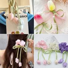 2/3/5pcs Satin Tulip Decorative Ribbons - Multipurpose Floral Accessory For Hair Clips, Curtain Ties, Gift Wrapping, Bouquet Binding, And DIY Crafts, Ideal For Spring, Mother's Day And Holiday Gifts - A - View 7
