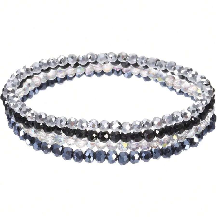PATIKIL - Pulseras apilables bohemias con abalorio de vidrio,44331953 - Rojo - Ver 1