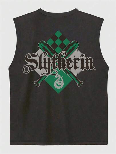 Strevion OBM Men X Harry Potter Áo tank top nam phong cách thể thao thường ngày đa năng chủ đề Slytherin trong Harry Potter, in huy hiệu.