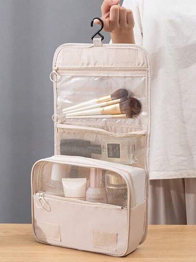 1 túi đựng đồ vệ sinh cá nhân du lịch, túi đựng đồ dùng dung tích lớn chống thấm nước, túi đựng mỹ phẩm treo tiện dụng cho các chuyến đi, hộp đựng đồ trang điểm cho phụ nữ.