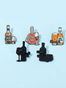 5 chiếc ghim cài áo hình cốc nước ngộ nghĩnh, sáng tạo, phụ kiện thời trang cá nhân hóa bằng chữ cái tiếng Anh cho chai nước. - Nhiều màu - Xem 3