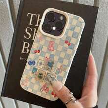 1 pieza de funda para teléfono de material TPU con diseño de corazón a cuadros azul y blanco y diseño de perrito cereza, compatible con iPhone 17 Pro Max/17/16 Pro Max/15/13/12/11, S20 FE/A15/S24/A55, Note 11/Note 12/Note 13 Pro, protección suave y resistente a caídas con cobertura completa, teléfonos móviles, bolsos, accesorios para móviles, fundas para teléfonos, decoración de interiores, accesorios, fundas transparentes para teléfonos, verano, correas para teléfonos, fundas para teléfonos de hombre, fundas negras para teléfonos, fundas rosas para teléfonos, funda para móvil para hombre, funda para móvil para mujer, protección para teléfonos móviles, accesorios de playa, dulces de fresa, fundas protectoras para teléfonos. - Estilo (1 pieza) - Ver 3