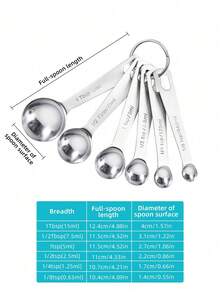 6PCS Spoon Set, Dry And Wet Ingredient Measuring Spoon, With Metric And Imperial Scales, Stackable Kitchen Tool Set, Suitable For Liquids, Solids, And Powders, With Portable Hooks - Baking Accessories, Cooking Accessories, Kitchen Small Tools - Multicolor - View 3