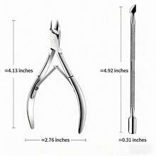 1 Set Stainless Steel Nail Clippers/Stainless Steel Silver Dual-Head Ingrown Toenail Lifter, For Removing Ingrown Nails & Nail Debris, Multi-Function Nail File, Professional Pedicure Tool, Foot Beauty File, Can Be Used To Clean Between Toes - One Size Fits All - View 14