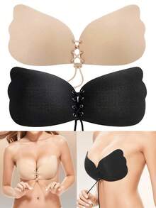 4pcs Butterfly Wing Adhesive Bra Invisible Strapless Push Up Backless Lift Bra For Wedding Dress - Multicolor - View 6