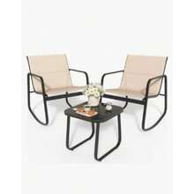 Mesa Sala Exterior para Jardin 4 Piezas con Cojin para el Asiento Tipo Rattan Sala para Exteriores Durable Moderna Practica Ideal para tu Jardin o Balcon - Beis - Ver 2