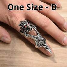 1 pièce Anneau de doigt en métal cuivre ouvert style punk, décoration personnalisée mécanique, protège-ongles pour hommes et femmes (taille réglable) - Multicolore - Voir 5