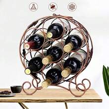 Estante para vinosSoporta hasta 7 Botellas de Vino de tamaño estándar - Soporte para Botellas de Vino de Metal Estante para vinos Independiente - como en la foto - Ver 5