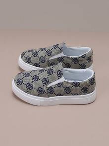 儿童休闲玫瑰图案时尚套脚运动鞋 - 藍色 - 查看 2