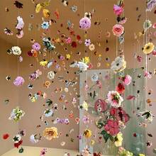 Cortina de flores artificiales estilo bohemio - Decoración floral colgante vibrante, pétalos caídos de color aleatorio, escena de cascada, adecuada para decoración primaveral al aire libre, sin batería - 20Pcs - Ver 10