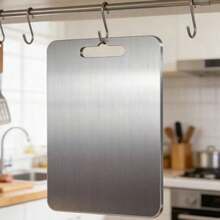 Stainless Steel Cutting Board, Double-Sided Kitchen Chopping Board With Hanging Hole, Easy To Clean, Non-Slip Food Prep Board For Meat, Vegetables, Fruits, Kitchen - Silver - View 11