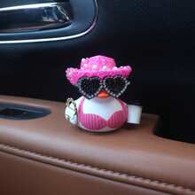 Đồ trang trí xe hơi hình vịt cao su đính đá lấp lánh | Vịt dễ thương mặc bikini, đội mũ, đeo kính thời trang và cầm cốc cà phê | Đồ trang trí xe hơi cao cấp. - Vịt trang trí - Xem 3