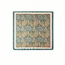 1pc Bohemian Vintage Paisley & Ditsy Floral Silk Woman Bandana Scarf, Lightweight Breathable Shawl, Suitable For Casual Wear & Outdoor In Spring/Summer Hair Accessories Boho Hair Bands Fall Winter Headbands For Women For Vacation Outfits Woman - Màu xanh lam - Xem 3