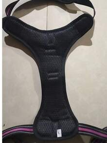 Conjunto de 2 peças: Coleira Peitoral Refletiva e Guia de 1,5m, Coleira Peitoral Respirável para Animais de Estimação, Adequada para Cães e Gatos de Grande, Pequeno e Médio Porte, Colete para Filhotes, Conjunto de Acessórios para Coleira e Guia. - Rosa Quente - Ver 3
