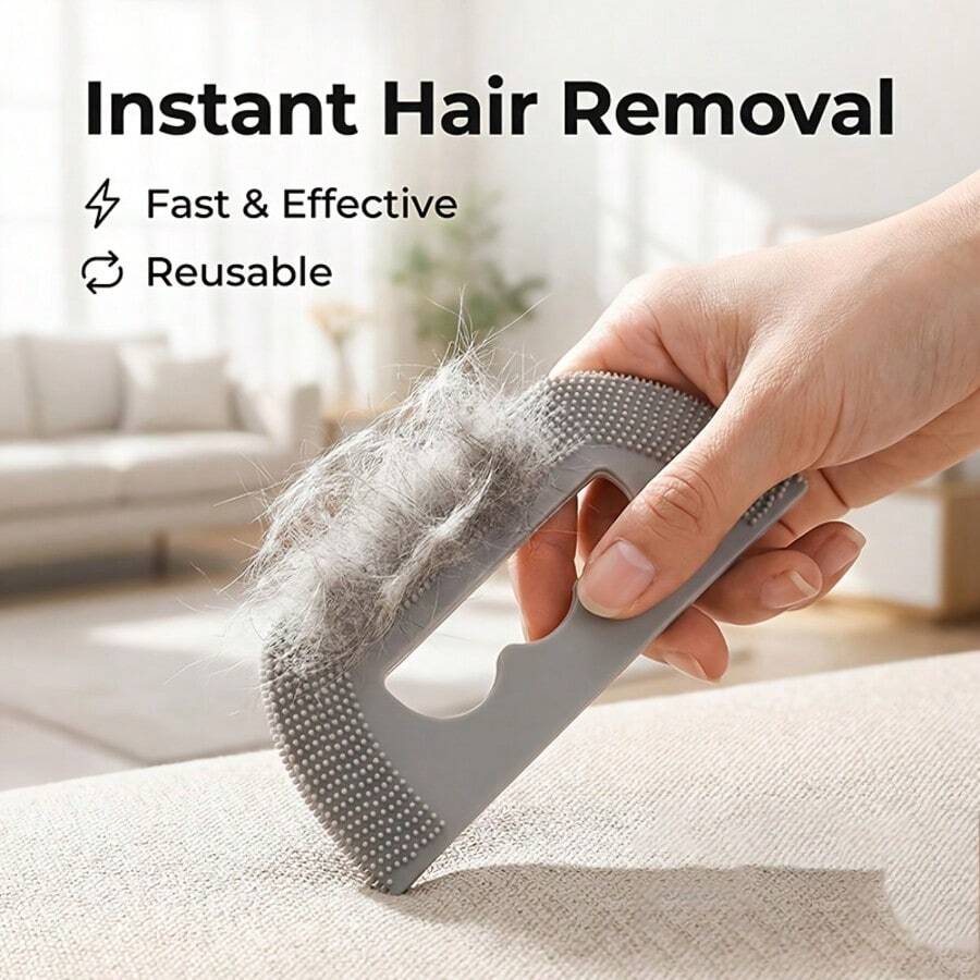 Dụng cụ gỡ lông bằng silicon mềm: Cạo và dính, hiệu quả tẩy lông kép. Thích hợp cho ghế sofa, trụ cào móng cho mèo. Có thể giặt và tái sử dụng, cực kỳ tiện lợi!