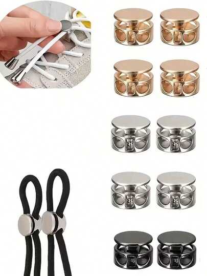 4 piezas Correas de metal ajustables, Bandas ajustables, Bandas ajustables, Correas de metal de aleación de hierro, Bandas de doble orificio, Sujetadores de aleación redondos ajustables, Evitan que los zapatos se caigan, Fácil de usar con perforaciones, Adecuado para zapatos deportivos, zapatos casuales y sombreros