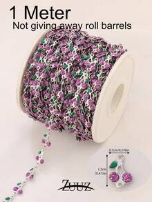 1米不锈钢可爱珐琅樱桃甜美链条，适用于DIY珠宝，女士女孩项链手链配件耳环制作 - 鏈條 - 查看 9