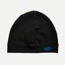 Cross-Border Synaworld Embroidery Hat Dopamine Color Casual Versatile Double-Layer Thermal Cover Cold Hat - 黑色刺繡皇家藍 - 查看 2