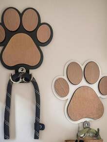 Wooden Paw Print Bathrobe Hook, Vintage Wall-Mounted Bathroom Accessory, Decorative For Bedroom, Fashionable Wooden Surface, Rust-Resistant - Multicolor - View 3